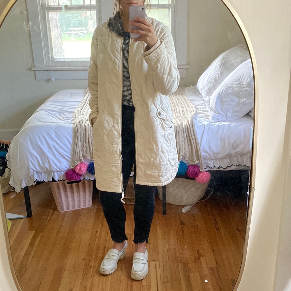Cream quilted jacket by 7 for all mankind